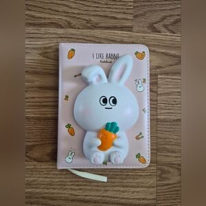 I Like Rabbit Pink Notebook with Squishy 3D Rabbit